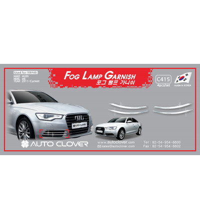 Auto Clover Car Fog Lamp Chrome Cover for Audi A6L 2011-2019