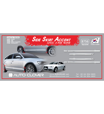 Auto Clover Car Side Door Bidding Chrome for Audi A6L 2011-2019