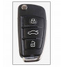 Car Flip Key Cover Case Fob for Base Model Audi A6L A4 Q7 A3 A4 A6 in ABS Fiber  Red Color