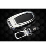 KEYLESS Key cover case fob for A4L Q7 in Zinc alloy and leather Black color