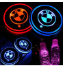 Car LED Logo Cup Holder 7 Colors Changing Atmosphere Lamp for BMW