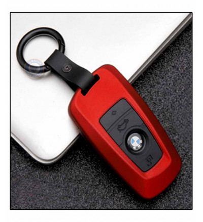Car KEYLESS Key Cover Case Fob for BMW 520LI GT 3 Series,New 7 Series,New X3 in ABS Fiber  Red Color
