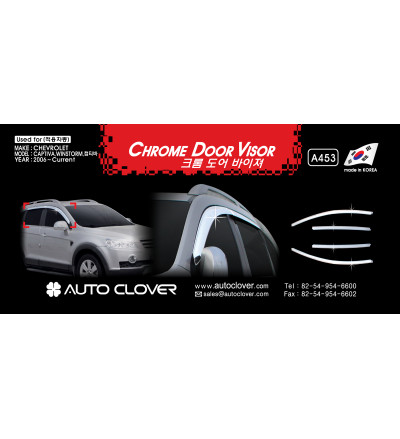 Auto Clover car exterior chrome door visor Compatible with Chevrolet Captiva(A 453)