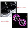 Car LED Logo Cup Holder 7 Colors Changing Atmosphere Lamp for Ford