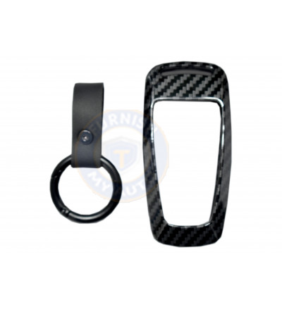 Car KEYLESS Key Cover Case Fob for Ford Endeavour 2019/New Ecosport in Metal Checks Black Color