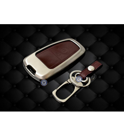 KEYLESS Key Cover case fob for Ford Ecosport New in Zinc alloy and leather Brown color