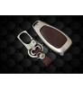 KEYLESS Key cover case fob for Ford Fiesta, EcosportOld, Kuga in Zinc alloy and leather Brown color