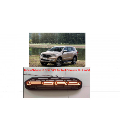 Car Front Grill Red Led Light for Ford Endeavour 2019 Model With Complete Wiring