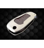 Flip Key cover case fob for Ford Aspire, Figo, Endeavour in Zinc alloy and leather Brown color