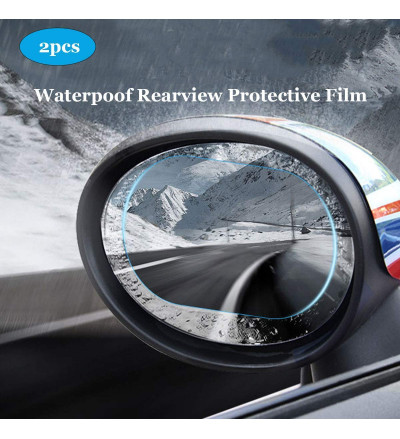 Car Anti Fog Anti Water Protective Film for Rear View Mirror  Set of 2 pcs(Oval Shape)