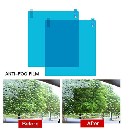 Car Anti Fog Anti Water Protective Film for  Side Window Glass Set of 2 pcs(Square big Shape)