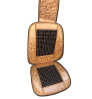 Bamboo Car Bead Seat Cushion Back Support Chocolate design Wooden Finish.