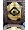 Mesh Bamboo Car Bead Seat Cushion Back Support Chocolate Oval design Brown color.
