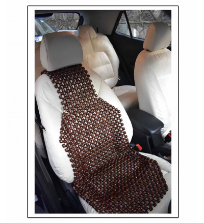 Car Bead seat Wooden Cushion Cover pad for Acupressure Sitting in Chocolate Brown Color (1 pc)
