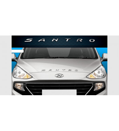 Car Exterior ABS Silver Chrome Alphabet 3D Letter 3D Sticker Logo Emblem Trim Badge Adhesive Decal for Hyundai Santro
