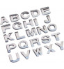 Car Exterior ABS Silver Chrome Alphabet 3D Letter Sticker Logo Emblem Trim Badge Adhesive Decal for Maruti Suzuki Wagon R