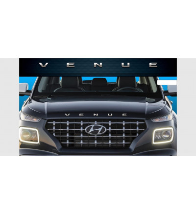 Car Exterior ABS Silver Chrome Alphabet 3D Letter 3D Sticker Logo Emblem Trim Badge Adhesive Decal for Hyundai Venue
