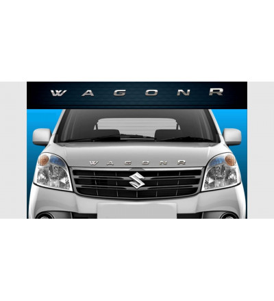 Car Exterior ABS Silver Chrome Alphabet 3D Letter Sticker Logo Emblem Trim Badge Adhesive Decal for Maruti Suzuki Wagon R