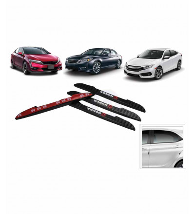 Car Long Door Guard Edge Scratch Protector Exterior Accessories 4 pcs for Honda in Black Color