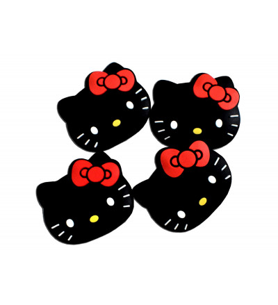Sanrio Hello Kitty Car Door Guard Edge Scratch Protector 4 pcs in Black in PVC Rubber