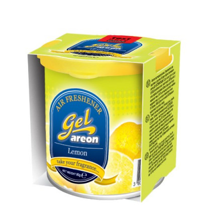 Areon Lemon Gel Air Freshener for Car (80g)
