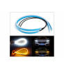 Car Automatic Daytime Running Lights, Color Silicone Light Strip with White Yellow Turn Signal, Decorative lamp DRL for Headlight