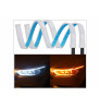 Car Automatic Daytime Running Lights, Color Silicone Light Strip with White Yellow Turn Signal, Decorative lamp DRL for Headlight