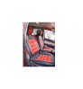Premium PU Leather Car Seat Cushion Cover in Red-Black Fit for All 4 seat vehicle