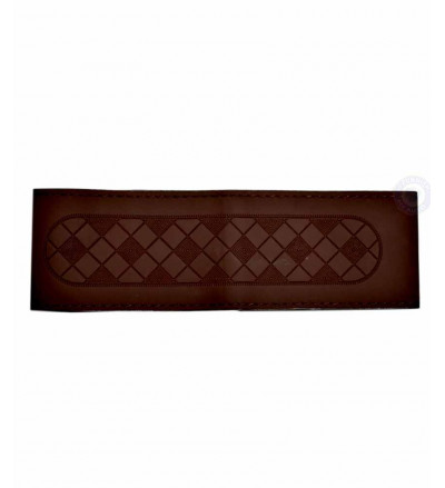 Car Tan Leather Steering Wheel Cover Interior Accessories With Checks Deign in Brown Color