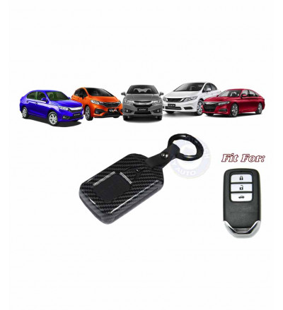 Car 3 Button KEYLESS Remote Key Cover Case fob for Honda Accord, City, Civic, Amaze, Jazz TOP Model in ABS Fiber Checks Black