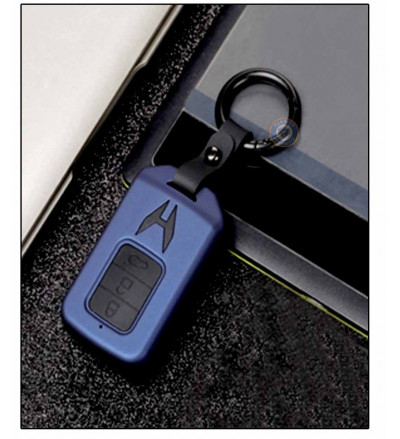 3 BUTTON REMOTE Car KEYLESS Key Cover Case Fob for Honda Accord, City, Civic, Amaze and New Jazz TOP MODEL in ABS Fiber Blue color