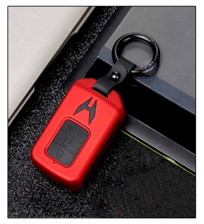 3 BUTTON REMOTE Car KEYLESS Key Cover Case Fob for Honda Accord, City, Civic, Amaze and New Jazz TOP MODEL in ABS Fiber Red color