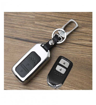 KEYLESS Key cover case fob for Honda City Ivtec/Idtec and New Jazz TOP MODEL in Zinc alloy and leather Black color