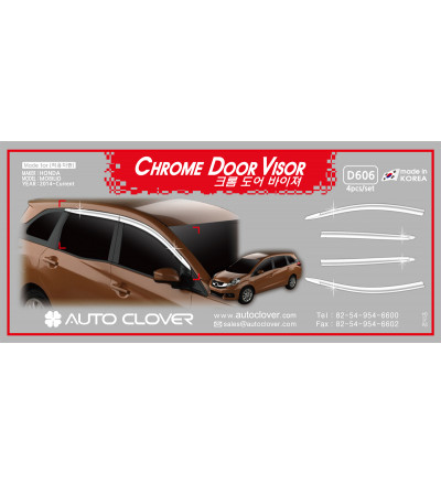 Auto Clover car exterior chrome door visor Compatible with Honda Mobilio(D 606)