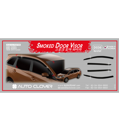 Auto Clover car exterior smoked door visor Compatible with Mobilio(D 036)