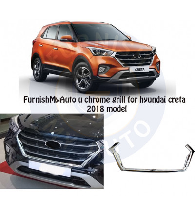 U Chrome Grill for Hyundai Creta 2018 model (Premium Car Exterior Accessories)