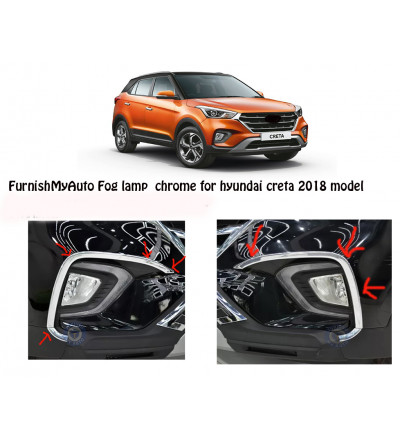 Fog lamp cover for Hyundai Creta 2018-2019 model (premium Car exterior accessories product's full/complete set of 4 pcs )