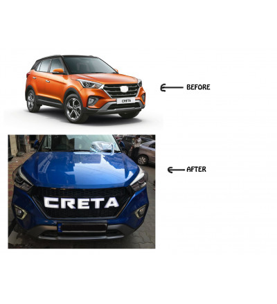 Premium Quality LED Creta Logo Front Grill for New Creta (With complete wiring)