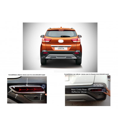 Rear reflector chrome cover Hyundai Creta 2018-2019 model(premium Car exterior accessories product's  set of 2 pcs )