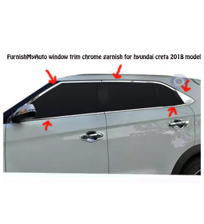 Trim chrome garnish for Hyundai Creta 2018 model (premium Car exterior accessories product's  set of 12 pcs )