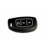 Car Remote KEYLESS Key Cover Case Fob for Hyundai Creta Top Model in Metal Black with Radium White Color