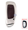 Car KEYLESS Key cover case fob for TOP MODEL Creta in Zinc alloy and leather in Brown color
