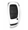Car KEYLESS Key cover case fob for TOP MODEL Creta in Zinc alloy and leather in Black color