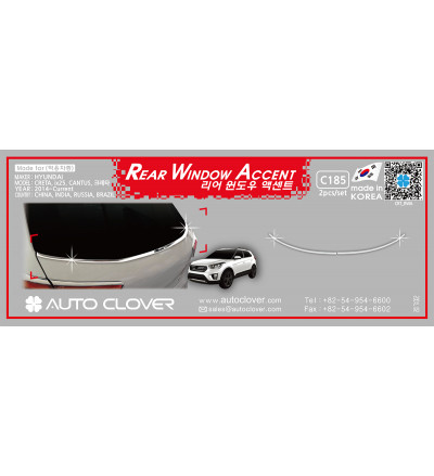 AUTO CLOVER Rear Window Garnish for Hyundai Creta 2018-2019 (SET OF 2 PCS)