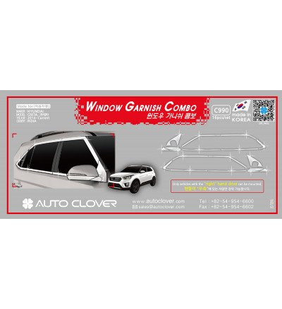 Auto Clover Car Exterior Window Combo Chrome Garnish for Creta