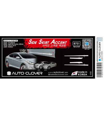 Auto Clover Car Exterior Chrome door bidding for Elantra