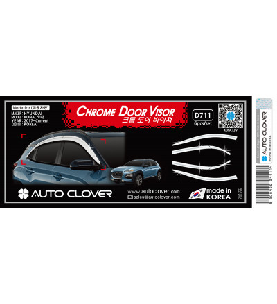 Auto Clover car exterior chrome door visor Compatible with Kona(D 711)