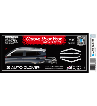 Auto Clover Car Chrome Door Visor Exterior Accessories for Hyundai Venue 2019