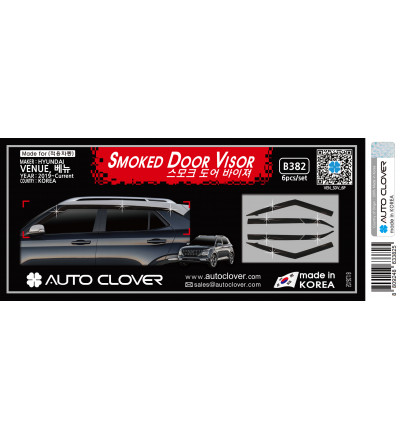 Auto Clover Exterior car smoked door visor Compatible with Venue(B 382)