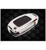 Car Flip Key Cover case fob for Old Model Hyundai Verna in Zinc Alloy Metal and Leather Black Color